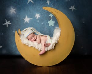 Temecula Newborn Photographer Gretchen Barros Photography Newborn on Moon