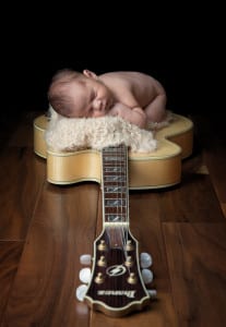 Gretchen Barros Photography Newborn on Guitar