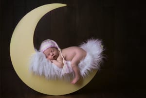Temecula Newborn Photographer Gretchen Barros Photography Newborn Girl on Moon