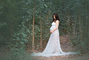 Temecula Maternity Photographer Gretchen Barros Photography Grey gown maternity