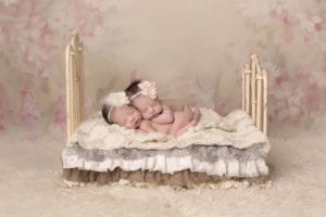 Temecula Newborn Photographer Gretchen Barros Photography Twins bed
