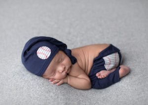 Portland Newborn Photographer baby boy in baseball outfit