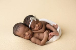 Portland Newborn Photographer Twin babies swaddled together