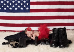 Portland Newborn Photographer Police equipment and baby