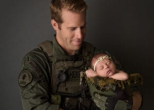 Portland Newborn Photographer Police officer dad and newborn