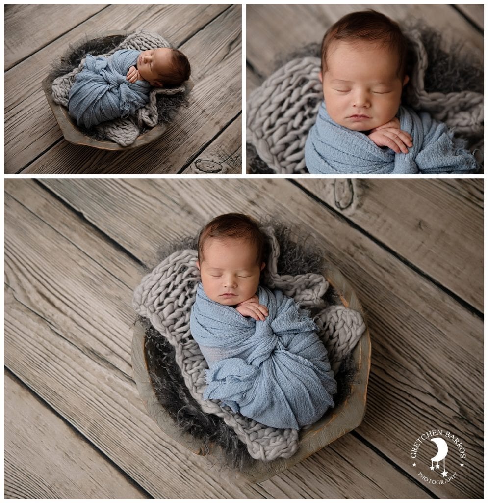 Portland Baby Photographer Gretchen Barros Photography Swaddled Newborn