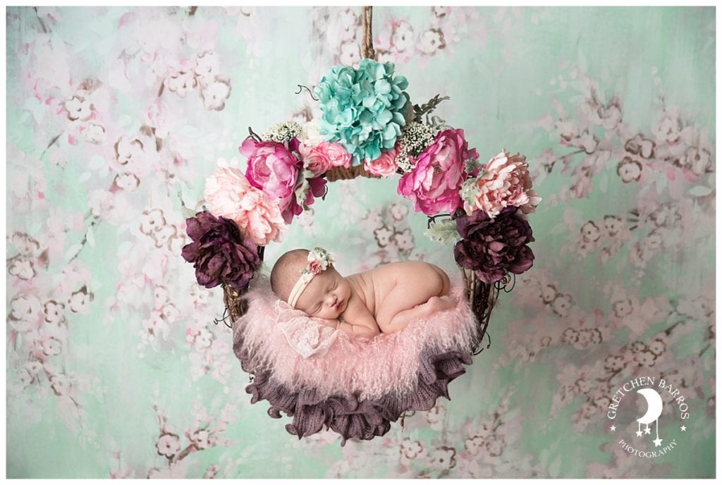 Baby Photographer Vancouver, WA Gretchen Barros Photography Baby in Boho Floral Wreath
