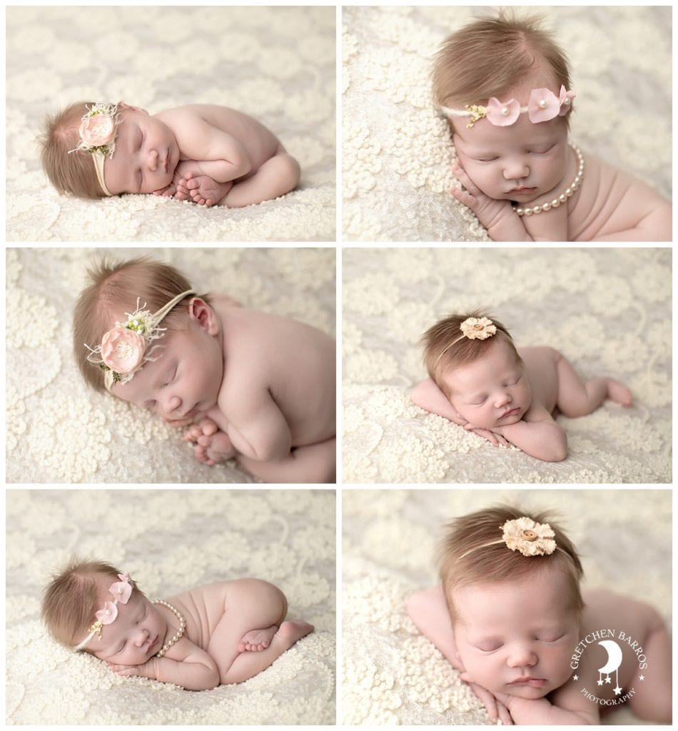 Newborn Photographer Portland Oregon Baby on Cream Lace