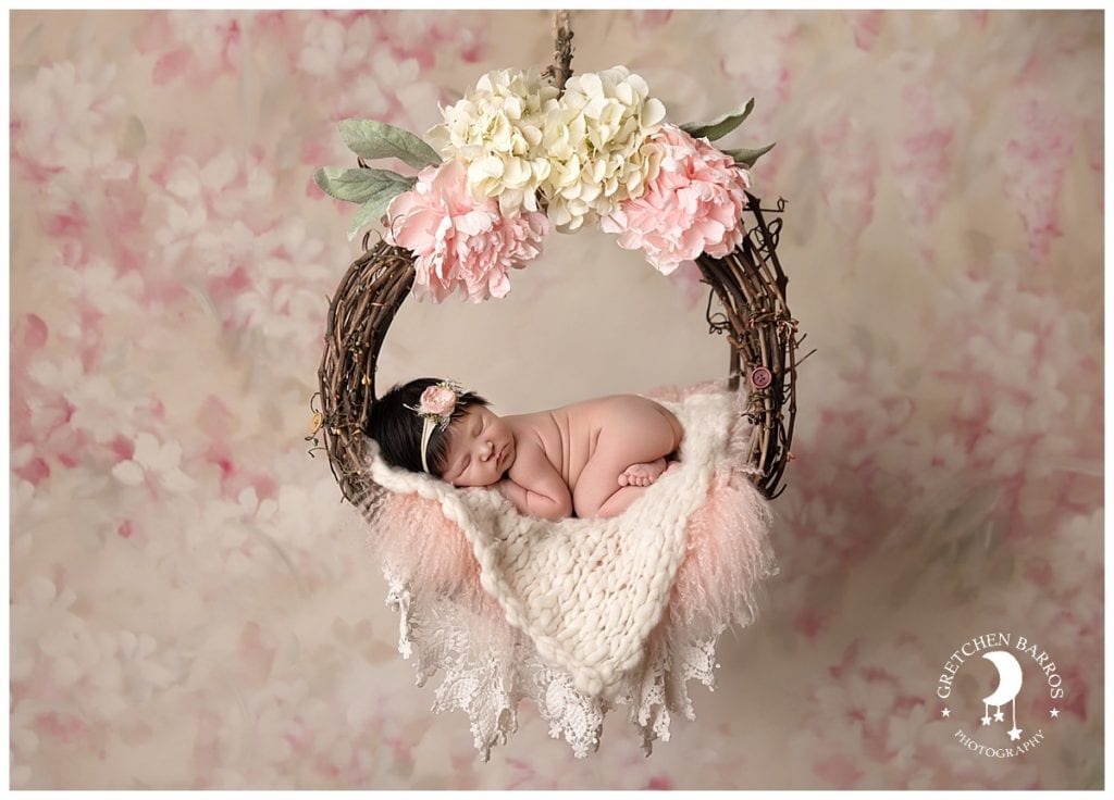 Newborn Photography Portland Floral Swing